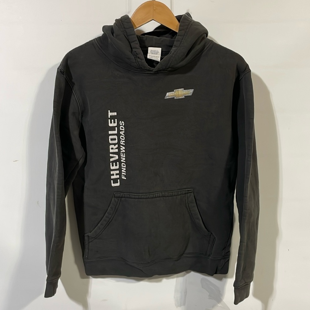 Vintage Black Hoodie with Chevrolet Logo